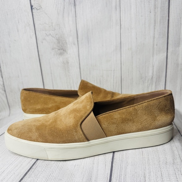 VINCE Tan Suede Slip On Sneakers Loafers Women’s Size 11M - Picture 1 of 6